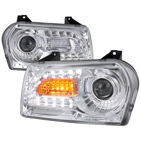 Spec-D Tuning 05-10 Chrysler 300 Projector Headlight Chrome Housing LHP-30005-V2-TM